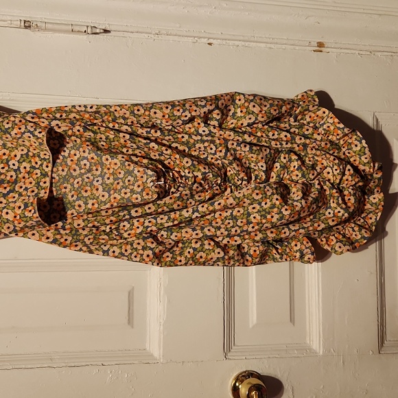 Women's Floral,Size XL, Open Back, Ruffle, Midi Summer Sexy Sun Dress - Picture 3 of 10